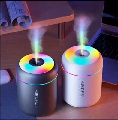 USB Mini Car Humidifier Air Purifier Freshener LED Aroma Essential Oil Diffuser - Image 1 of 4
