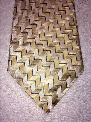 STAFFORD CORBATA HOMBRE ORO Y AZUL GEOMÉTRICA 3,75 X 59 Foto 1 de 4