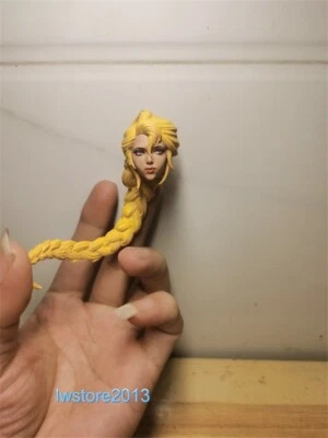 Cabeza de niña de belleza de cabello trenzado 1:12 esculpida para figura de acción de caballero femenino de 6" cuerpo Foto 1 de 4