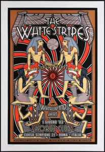 Scarce White Stripes Horus Club Rome Italy 2003 STUNNING Silkscreen Poster AoMR - Picture 1 of 1