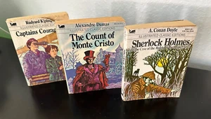 Moby Bücher illustrierte Klassiker Taschenbuch Sherlock Kapitäne Anzahl Lot 3 Vintage - Bild 1 von 14
