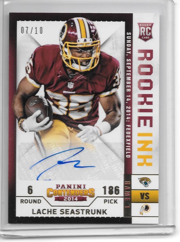 2014 Panini Contenders LACHE SEASTRUNK ROOKIE INK GOLD AUTO RC SP #7/10 REDSKINS - Image 1 of 1