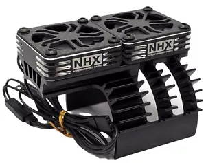 NHX RC 1/5 Twin Cyclone Alum HV Cooling Fans w/Cover Motor Heatsink Black - Picture 1 of 6