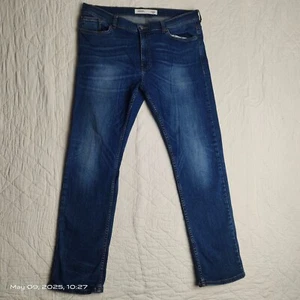 Mens Dark Blue Burton Stretch Slim Jeans Size 38 - Picture 1 of 13