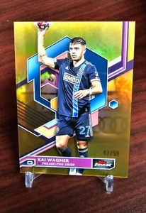 2023 Topps Finest MLS Gold Refractor #AKW Kai Wagner AUTO /50 Philadelphia Union - Picture 1 of 1