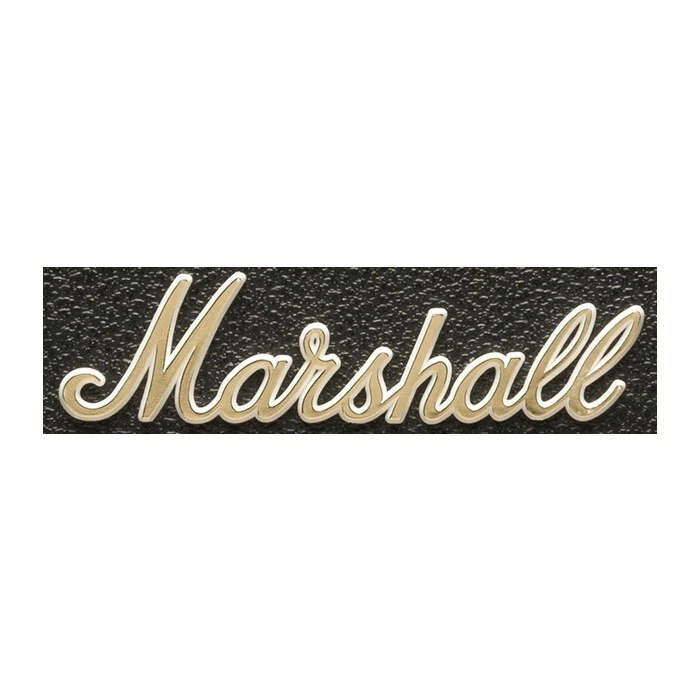 MARSHALL LOGO MARK Gold LOGO00008 Amplificatore tipo vintage piccolo 150mm x ... - Immagine 1 di 3