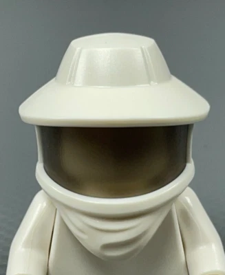 LEGO Minifigure Headgear White BeeKeeper Hat Trans Black Visor Helmet Series 21 - Image 1 of 4