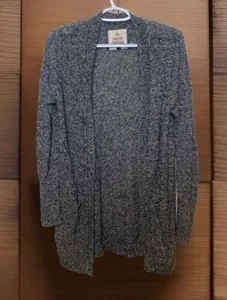 Woman’s Open Front Gray Cardigan Sweater Soft Knit Pockets Size Large  - Picture 1 of 4
