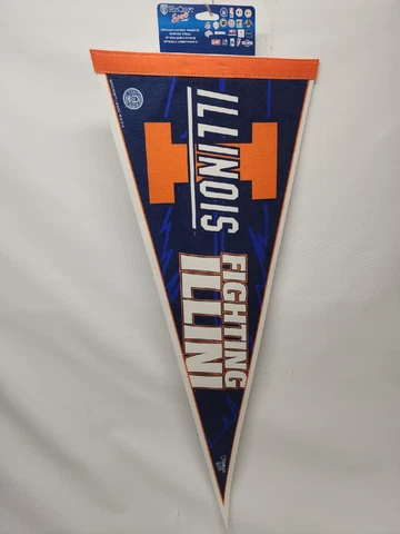 University of Illinois Fighting ILLINI NCAA Felt PENNANT MADE IN USA NEW Cover