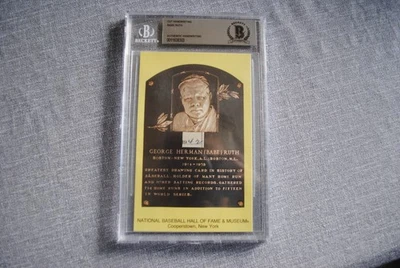 BGS BABE RUTH "42" SIGNED CUT HANDWRITTEN HOF PLAQUE NY YANKEES BAS BECKETT**** - Image 1 of 4