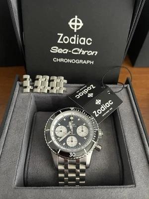 Zodiac Sea-Chron Panda Dial Chronograph Dive Watch - Image 1 of 4