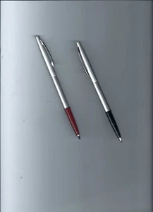 2-Vtg. Pentel R3 Delgado Aluminio Anodizado Rodillo Bola Plumas Recargables-Negro y Rojo - Imagen 1 de 5