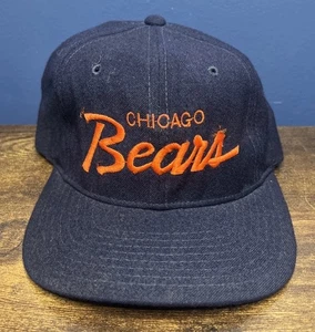 Vintage 90s Sports Specialties Script Chicago Bears Snapback Hat Cap NFL Wool - Bild 1 von 15