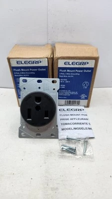 ELEGRP 2102S 50A 250V 2-POLE NEMA 6-50R FLUSH MOUNT POWER OUTLET | 2 PACK ✅️ - Image 1 of 3