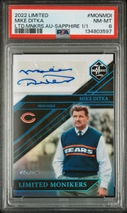 1/1 Iron Mike Ditka 2022 Limited Monikers Sapphire Auto PSA Foil Platinum Bears - Picture 1 of 2