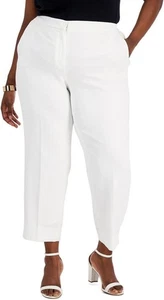 Pantalones al tobillo Kasper talla grande piqué blanco lirio talla 22W - Imagen 1 de 2