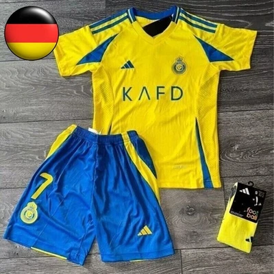 UMBRO Ronaldo #7 Al Nassr home away kid kit Set Size 2-13 Years - With Socks