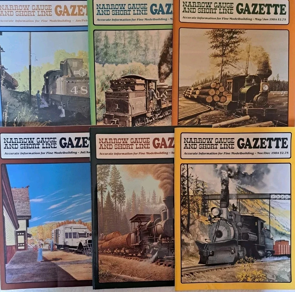 Gazeta de linha estreita e revista ferroviária 1984 conjunto completo de 6 - Imagem 1 de 1