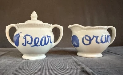 Conjunto de creme e açúcar Wood and Sons. Maçã laranja pera limão. Feito na Inglaterra. - Imagem 1 de 4