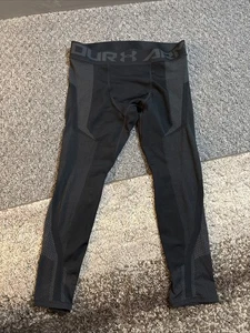 Under Armour Leggings Correr Atléticos Para Hombre Grande Compresión Gris Negro 3/4 - Imagen 1 de 4