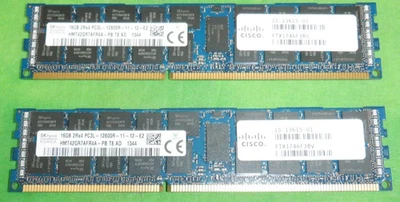 SK hynix CISCO 16GB 2Rx4 PC3L-12800R ECC REGServer Memory 15-13615-01   LOT OF 2 - Image 1 of 4