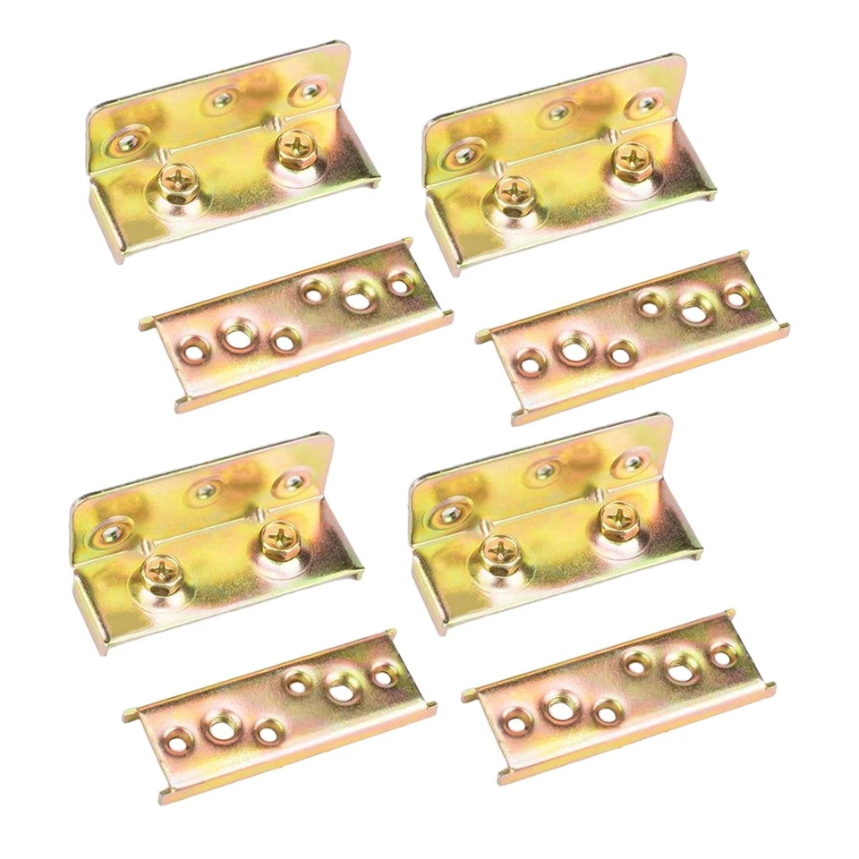 4 Pieces Bed Rail Brackets Connecting Fittings Heavy Duty Furniture Hardware - Image 1 of 1