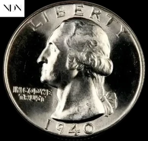 1940-D Washington Quarter - Gem BU - 90% Silver -- Key Date! - Picture 1 of 2