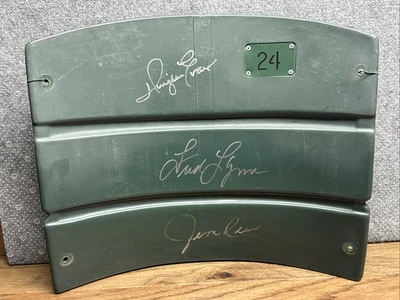 Respaldo de asiento autografiado por Jim Rice Fred Lynn Dwight Evans Fenway Park con certificado de autenticidad MLB JD Foto 1 de 4
