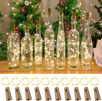 Luce a LED per Bottiglie, 2 M, 20 LED, in Sughero, per Natale, Feste, Matrimoni  - Immagine 1 di 4