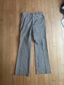 Vintage 60s/70s JCPenney Plaid Wide Leg Dress Pants 30x32 Talon Zip Closure - Picture 1 of 6