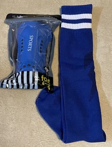 Soccer shin guards and socks child S NWT Royal Blue - Picture 1 of 7