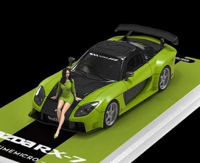 MAZDA RX-7 Veilside + Figure  - black / green - Time Micro 1:64 - Immagine 1 di 4