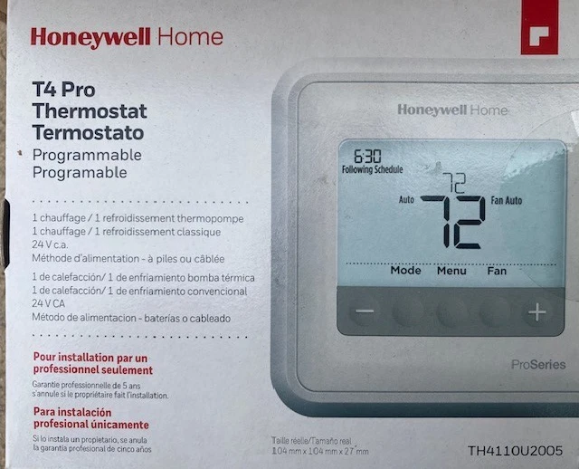 Honeywell Home T4 Pro Thermostat Programmable TH411OU2005 Pro Series (NEW) - Image 1 of 1