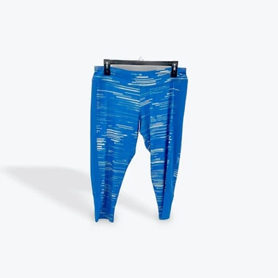 Reebok Women's Training Capri Leggings Blue/White Athletic 4XOT Plus Size - Image 1 of 4