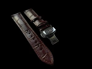IWC 19mm/20mm Brown leather Watch strap band with deployment clasp - Picture 1 of 6