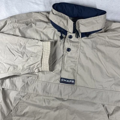 Chaps Ralph Lauren Pullover Jacket Mens Medium Hooded Windbreaker Vintage Style - Image 1 of 4