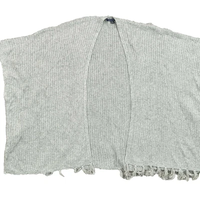 American Eagle Women's Size 0/S Cape Sweater Open Gray Short Sleeve Cotton - Image 1 of 4