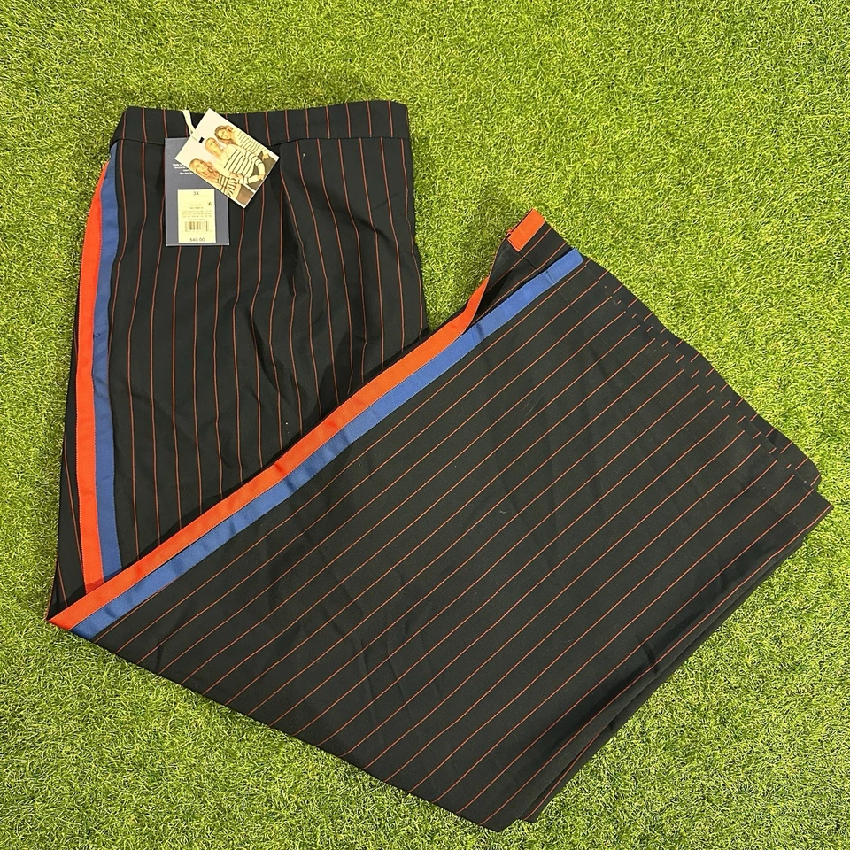 La Ligne Navy Blue Elastic Back Waist Red & Blue Piping Dress Pants 2/18