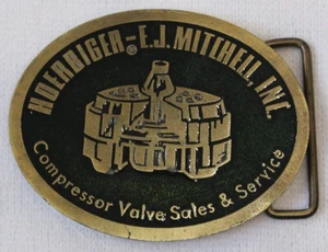 Hit Line USA Hoerbiger-E.J. Mitchell, Inc. Brass Belt Buckle - Picture 1 of 3