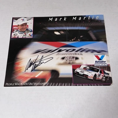 Mark Martin NASCAR HALL OF FAME signed #6 photo 1995 VALVOLINE FORD THUNDERBIRD - Image 1 of 2