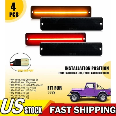 Светодиодные передние задние габаритные огни парковочные фонари для Jeep CJ5 CJ6 CJ7 1968-1983 годов выпуска - Изображение 1 из 4