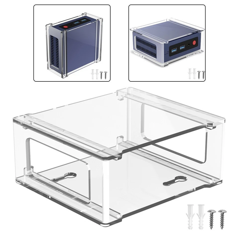 Pour Beelink S12Pro Mini PC Support Acrylique Sous Bureau Organisez Votre Espace - Photo 1/4