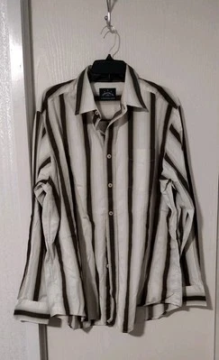 Indigo Palms Tommy Bahama Shirt Mens XL Brown Striped Button Up Long Sleeve - Image 1 of 4