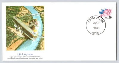 LB-5 Keystone FDC Cachet Fellows Ferguson Art Fleetwood '92 Bristol Pennsylvania - Image 1 of 4