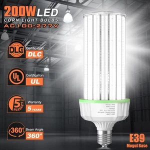 200W LED Corn Light E39 Mogul Base, Commercial Warehouse High Bay Lighting Bulbs - Picture 1 of 17