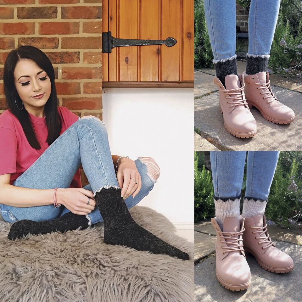 Calcetín Snob - Calcetines de senderismo cortos cálidos de invierno para mujer mezcla de lana de alpaca Foto 1 de 4