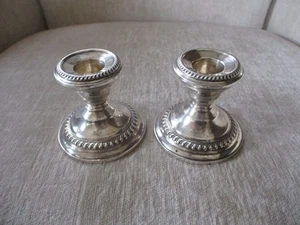Vintage NS Co Kerzenständer Sterling gewichtet 2,5" National Silver Company - Bild 1 von 14
