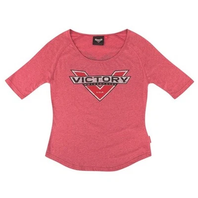 Victory Motorcycle New OEM Women's Red Foil 3/4 Sleeve T-Shirt, Small, 286618702 - Image 1 of 4