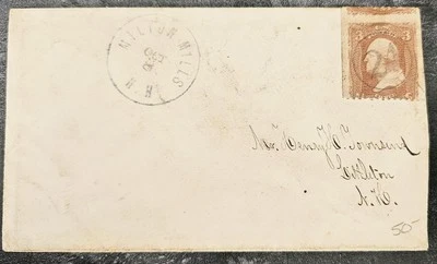 EFO #65 Misperf on cover. Word "cents" Missing. 1861. - Image 1 of 2