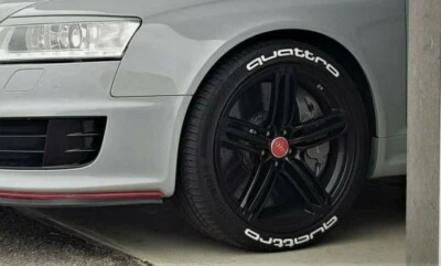 轮胎刻字贴纸适合奥迪四轮车 1.25 英寸 16 英寸 - 22 英寸套装适用于 4 轮胎 — 第 1/3 张图片